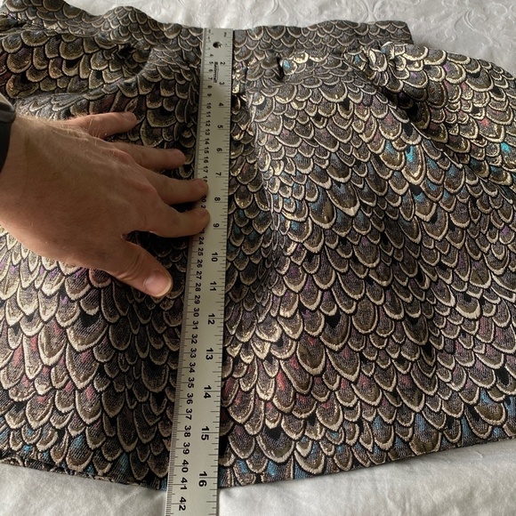 Buffalo David Bitton Women's Metallic Fish Scale Midi Skirt Size Large Zipper - Picture 9 of 11